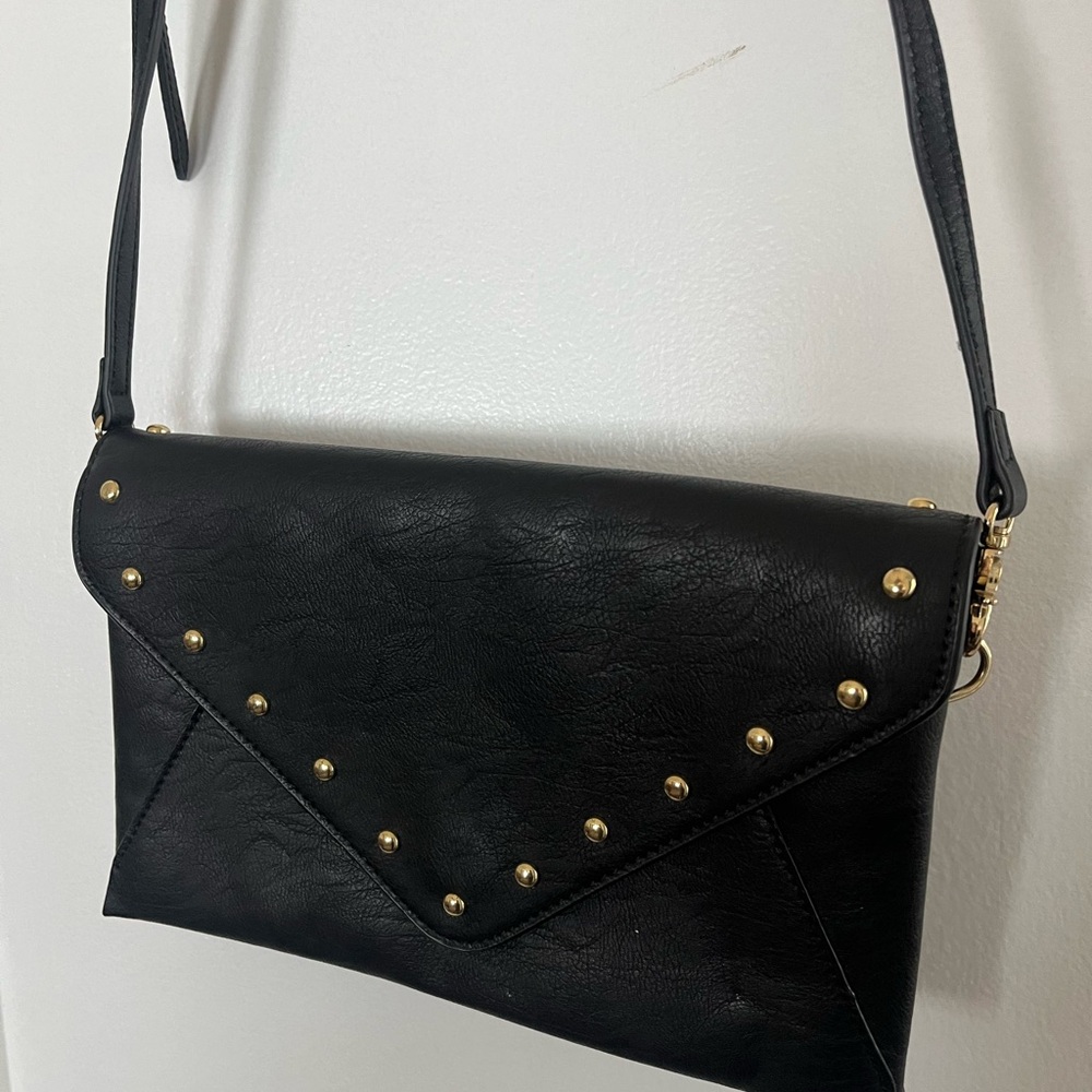 Black Studded Envelope Crossbody Bag